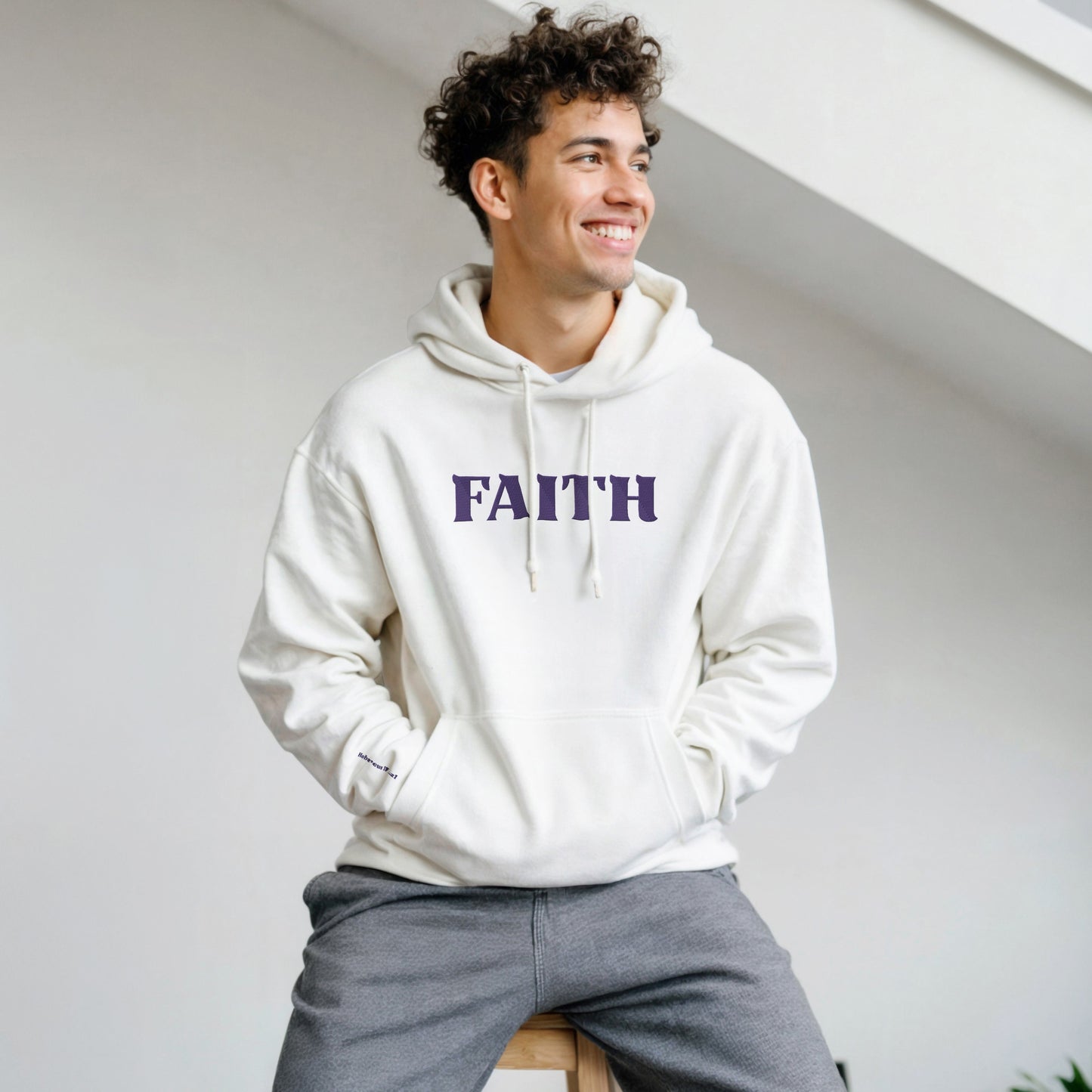 FAITH Embroidered Hoodie — Hebrews 11:1